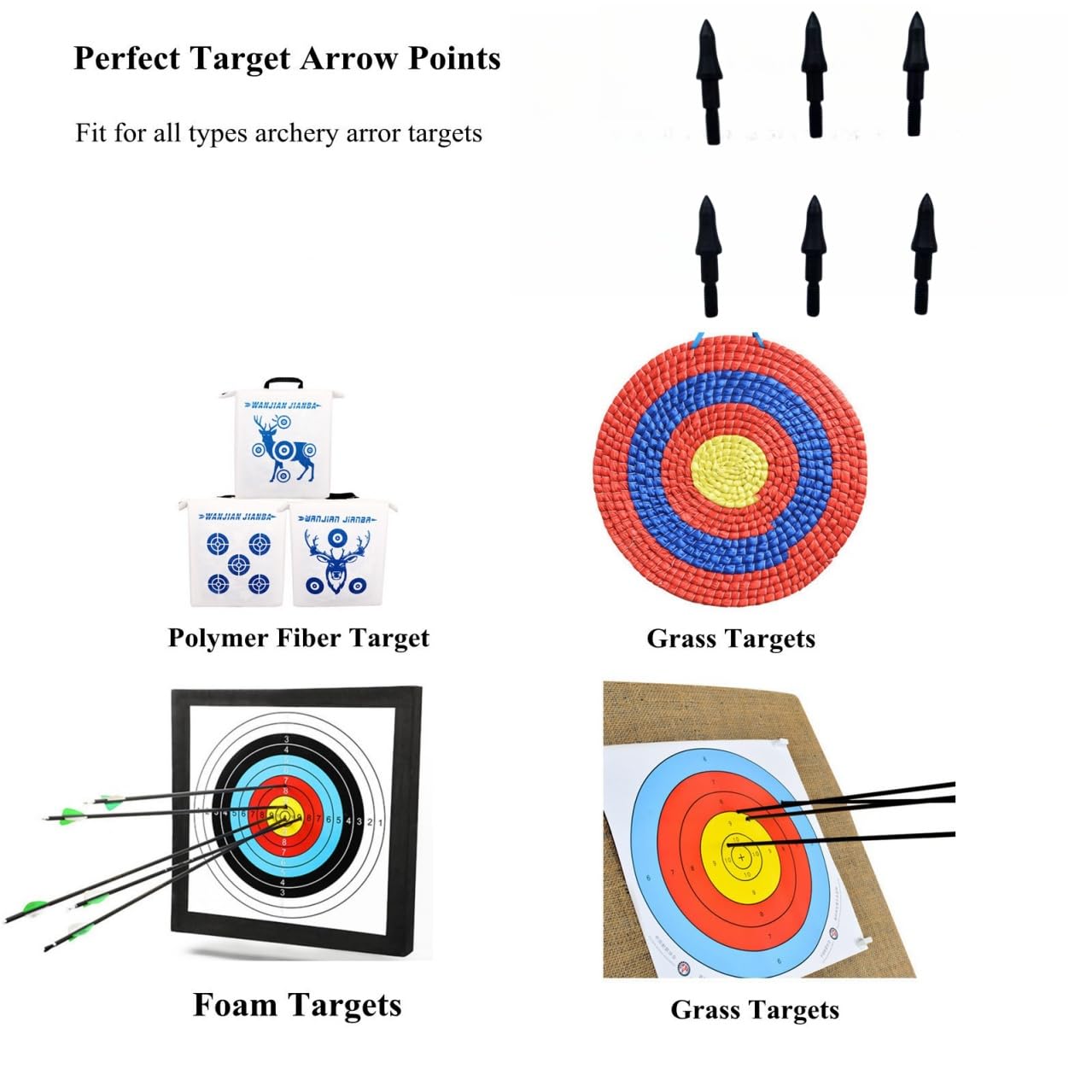 12pcs 75 Grain Field Points, 75gr Crossbow Arrow Tips for Bow and Arrow Target Practice, Screw-in Bullet Points for 5/16 Inch Arrows, Hunting Archery Target & Accessories