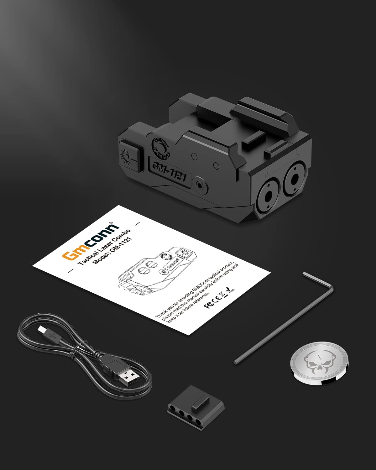 Gmconn Red and Green Dual Laser Sight for Pistol with a Rail, Low Profile Red Green Beams for Full Size or Compact Guns, Rechargeable, (Laser Output <5mW, Class IIIA)