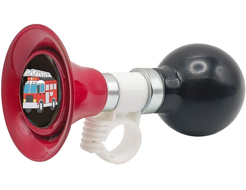 YeloYolker Kids Bike Horn, Cute Bicycle Handlebar Air Horn for Boys, Toddlers Universal Bike Accessories for Tricycle, Balance Bike, Scooter(Fire Truck)