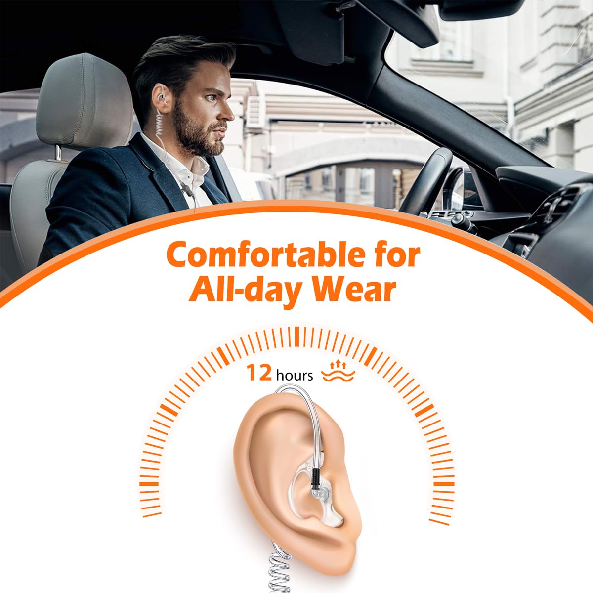 Zeadio 8-Pair Pro-Grade Covert Surveillance Earbud, Replacement Ear Insert, Silicon Earmold Earplug for Two-Way Radio Earpiece Audio Coil Tube, Compatible with Motorola/Kenwood ect (16pcs)