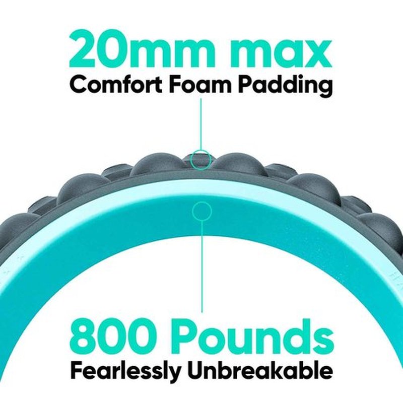 FitBeast Back Roller, Back Wheel Foam Roller - Targeted Muscle Roller for Deep Tissue Massage, Back Stretcher (12'', Blue)