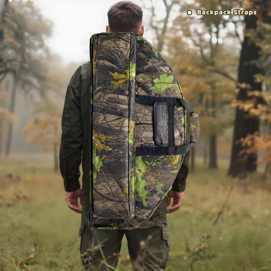 Silfrae Compound Bow Case Soft Bow Padded Case Light-Weight Bow Carry Bag with Arrow Pocket (Treecamo, S)