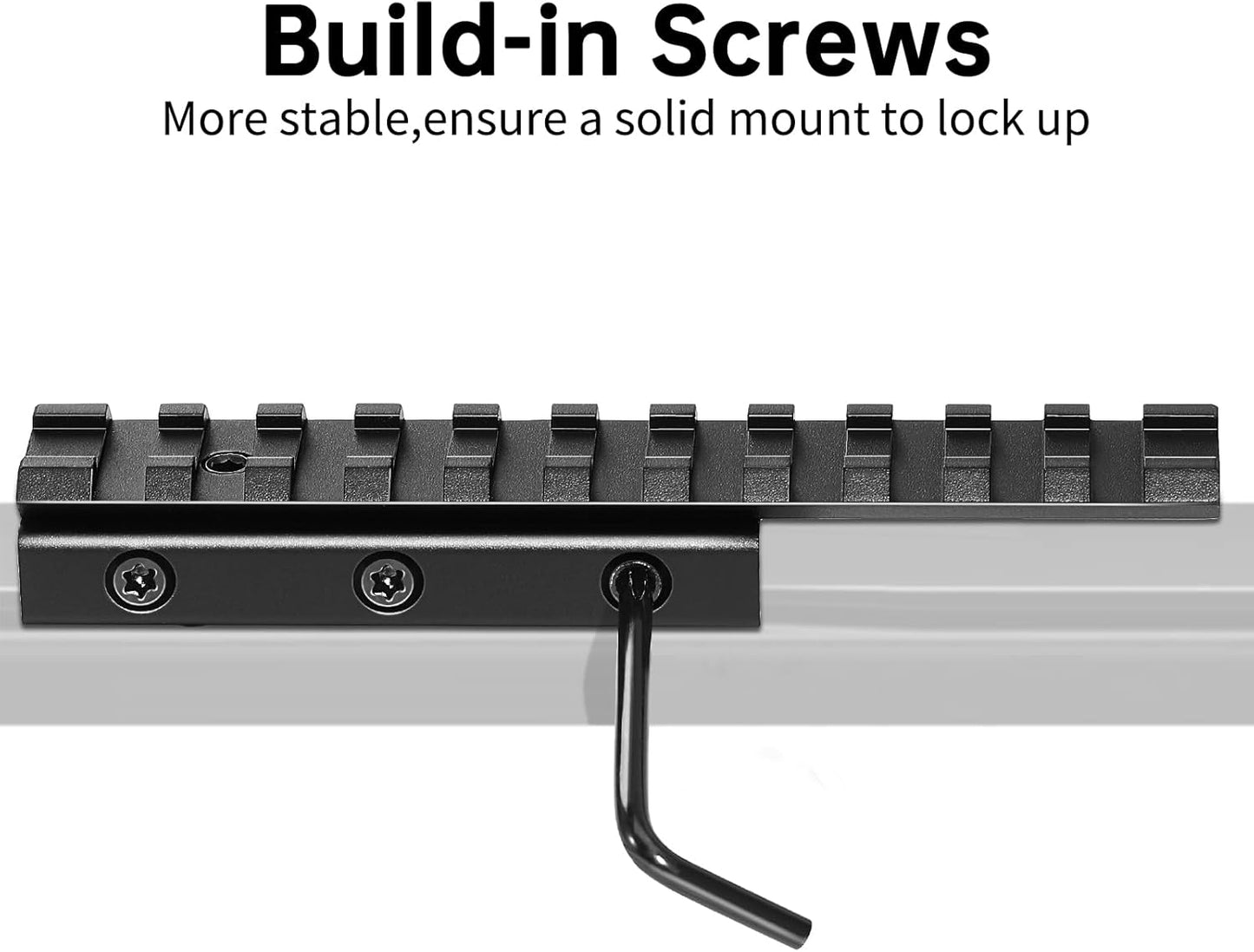 Bontok 11mm to 21mm Dovetail Picatinny Rail Scope Mount Converter - Low Profile with Built-In Locking Screws