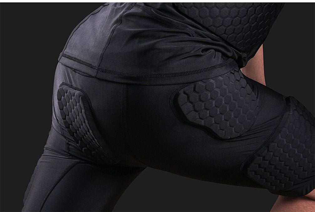 STONEKISS Men’s Padded Shorts Compression Protective Underwear Hip Butt Pad Short for Basketball Football Soccer Hockey Rugby Parkour Paintball Snowboard Ski Volleyball Training Shorts Size L