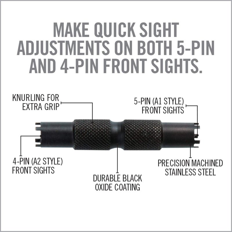 Real Avid Front Sight Adjuster: universal tool for adjusting A1 and A2 Type Front Sights (4-prong and 5-prong BUIS), Black/Tan