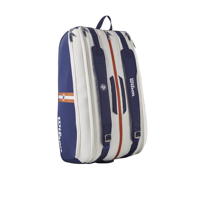 Wilson Roland Garros Super Tour Tennis Racket Bag - Navy/White, Holds up to 15 Rackets