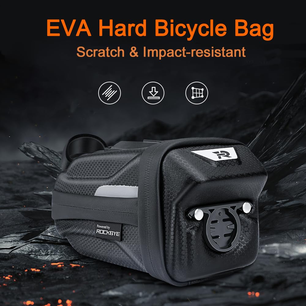 YBLNTEK Bike Seat Bag, Hard EVA Bike Bag Under Seat Pouch, Bicycle Saddle Bag Cycling Bikes Pack for Road MTB Bikes Cyclists Commuter, Waterproof, Quick Release