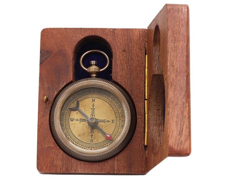 ROORKEE INSTRUMENTS (INDIA) Personalized Baptism Compass, Brass, RII-COMGS-080-Parent, Engraved, Decorative, Durable, Multi-purpose, Portable, Navigation Compass