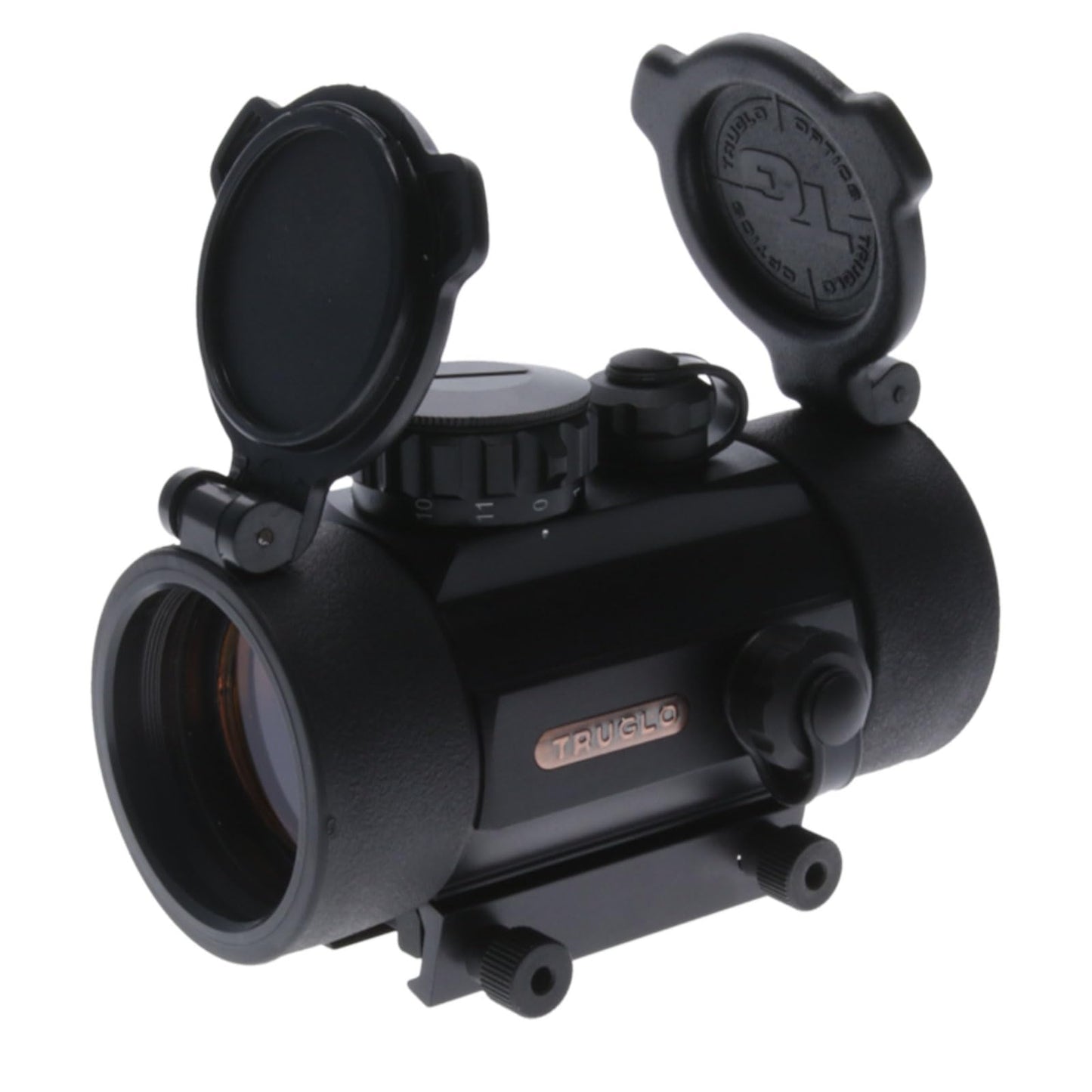 TRUGLO Traditional 1x40mm 5-MOA Hunting Durable Lightweight Waterproof Fogproof Shock Resistant Adjustable Aluminum Red-Dot Sight Flip-Up Lens Caps Included