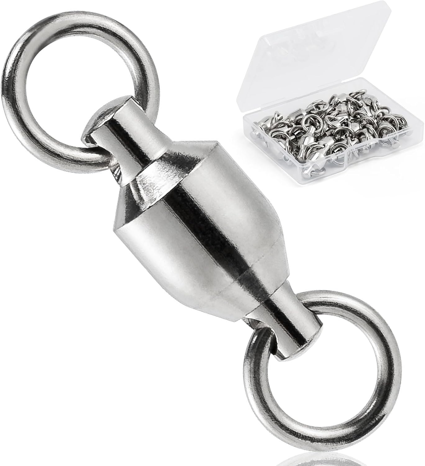 Dr.Fish Fishing Swivels - 20 Pack Ball Bearing Copper Stainless Steel High Strength | Saltwater Tackle