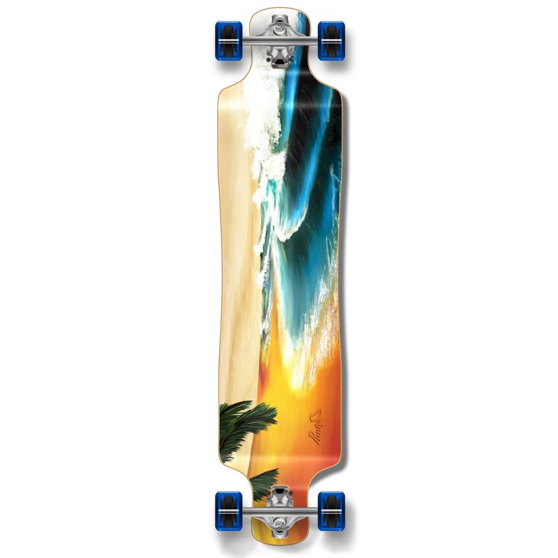 Yocaher Beach Complete Lowrider Skateboards Longboard 40.75“ x 9.5" w/Premium 80A Grip Tape Aluminum Truck ABEC-9 Bearing 70mm Skateboard Wheels (Complete - Lowrider - Beach)