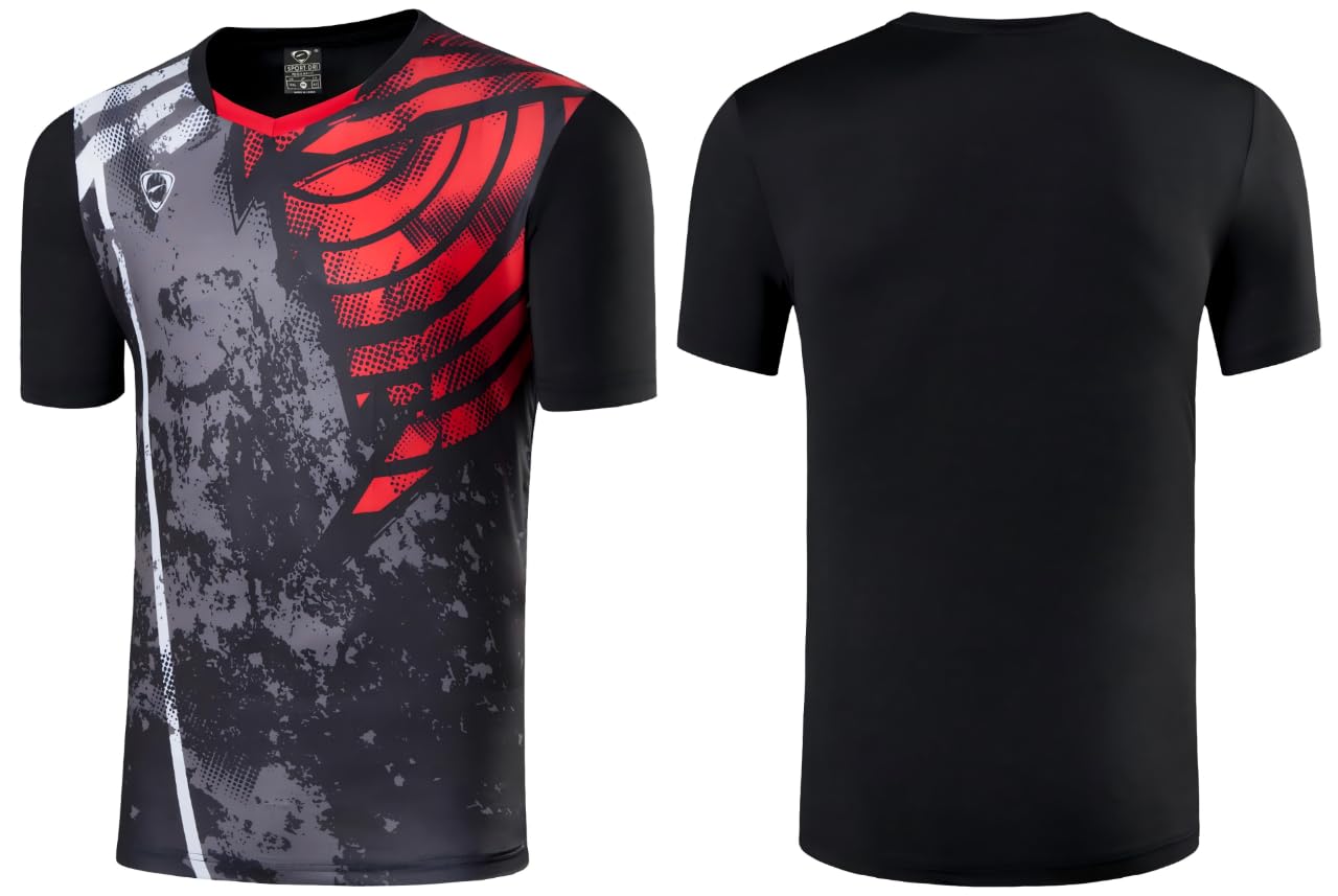 5 Pack Men's Activewear T-Shirt Sport Tee Shirt Athletic Running Gym Workout Tshirt Tennis Tops 229_249_298_303Black_230Red_XL