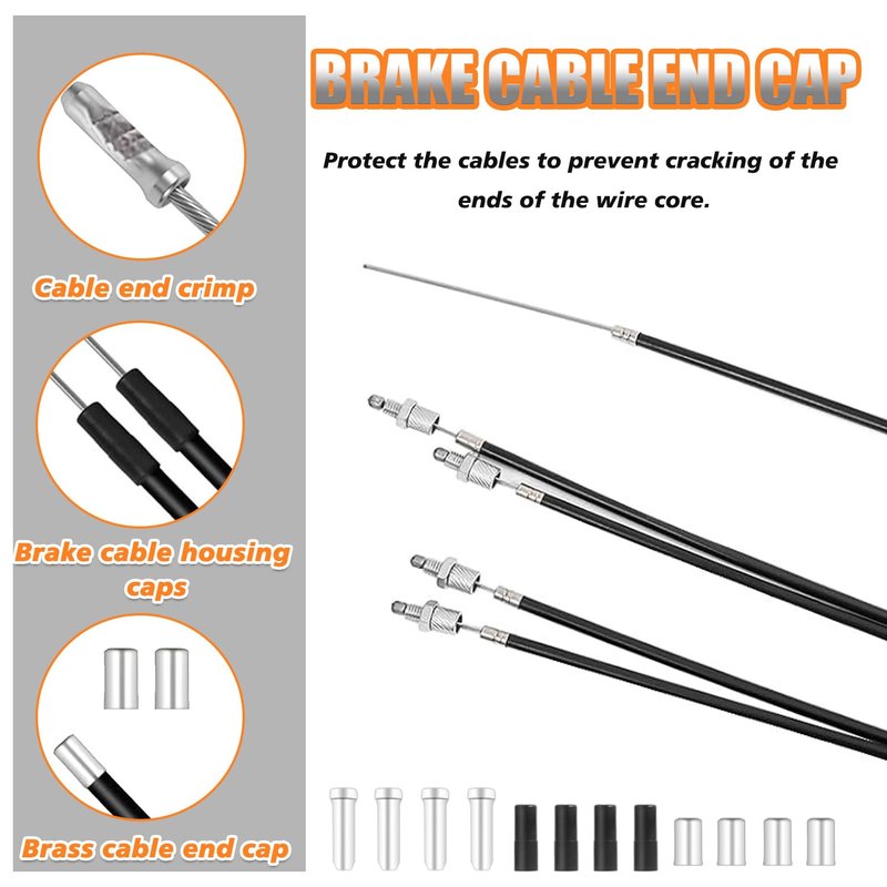 HUAREW BMX Bike Gyro Brake Cables Front + Rear (Upper + Lower) with Spinner Rotor Complete Set, BMX Bicycle Brake Lines Set for Most Gyro Systems and 20"Bikes