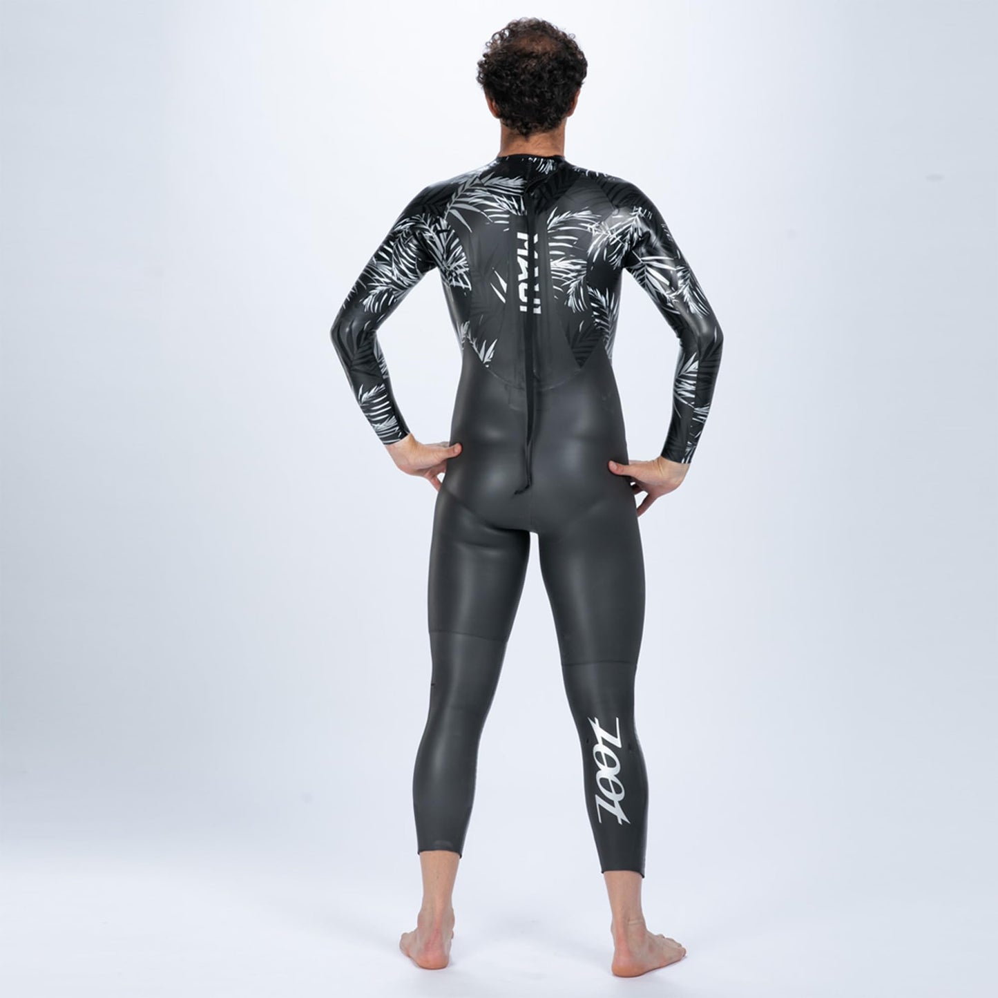 Zoot Men's Maui Wetsuit, Full Sleeve Neoskin Neoprene Buoyancy Suit for Open Water Swimming, Triathlons & Training - Silver Palm - Small