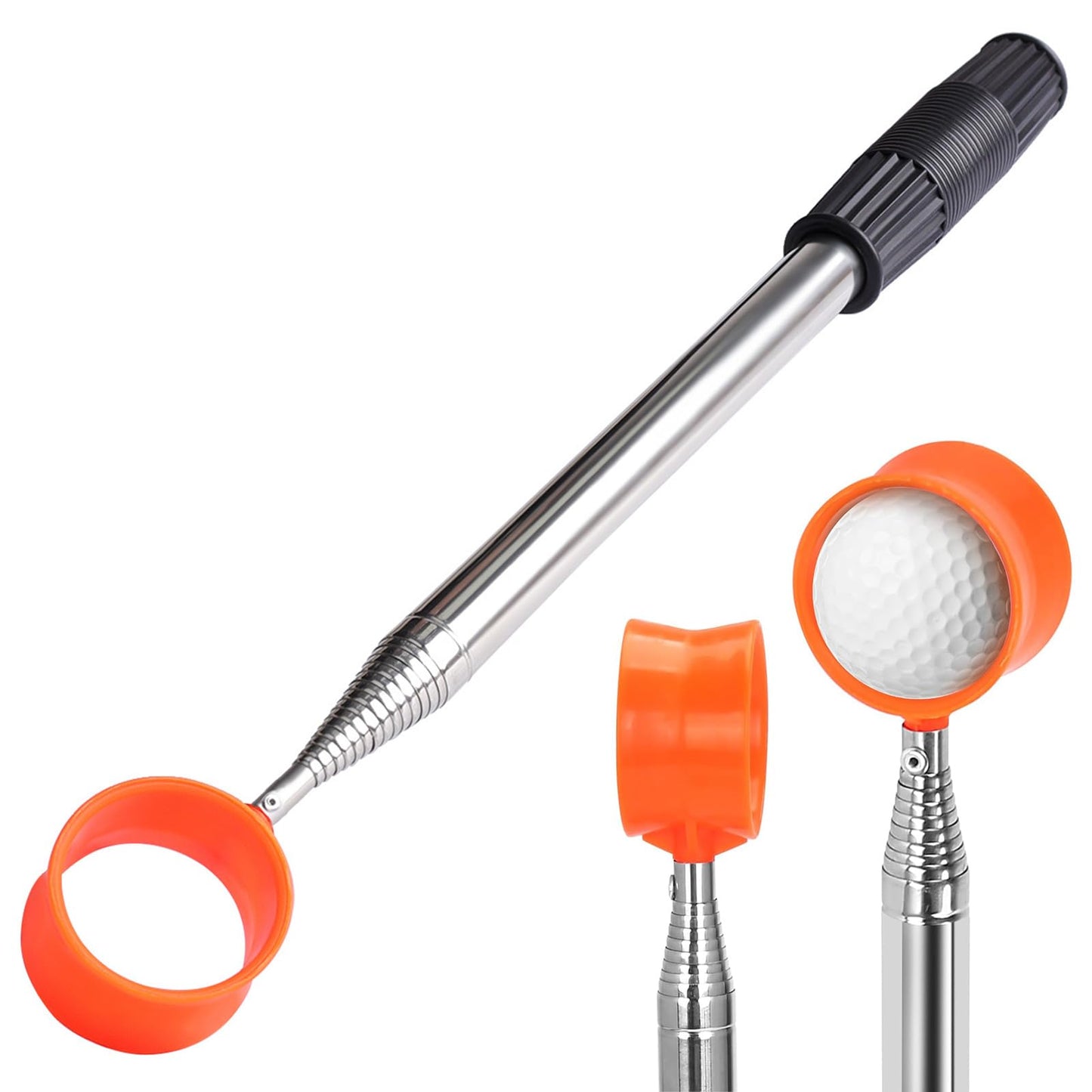 Gihunk Golf Ball Retriever Telescopic, 12Ft Aluminum Alloy Golf Ball Retriever for Water, Ball Retriever Tool Golf Ball Grabber, Telescopic | Two-Sided | Easy Grab Ball | Golf Gifts for Men & Golfers