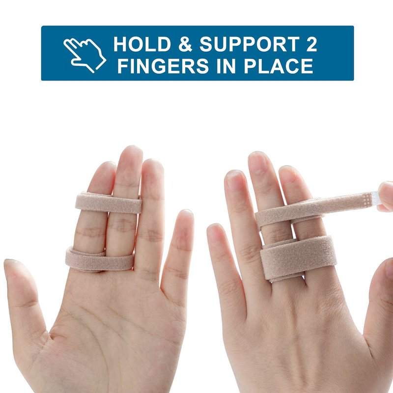 Finger Buddy Wraps - 12 PCS Finger Loop Tapes for Broken, Jammed, or Swollen Fingers | Splint Brace for Joint Support