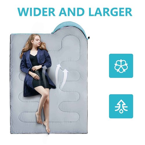 ORTHOMTEX Sleeping Bags for Adults,Kids & Girls-Warm & Cold Weather Lightweight Waterproof Sleeping Bag Backpack,Great for 3-4 Seasons Hiking,Camping and Outdoor Mountaineering(Sky Blue/Left Zip)