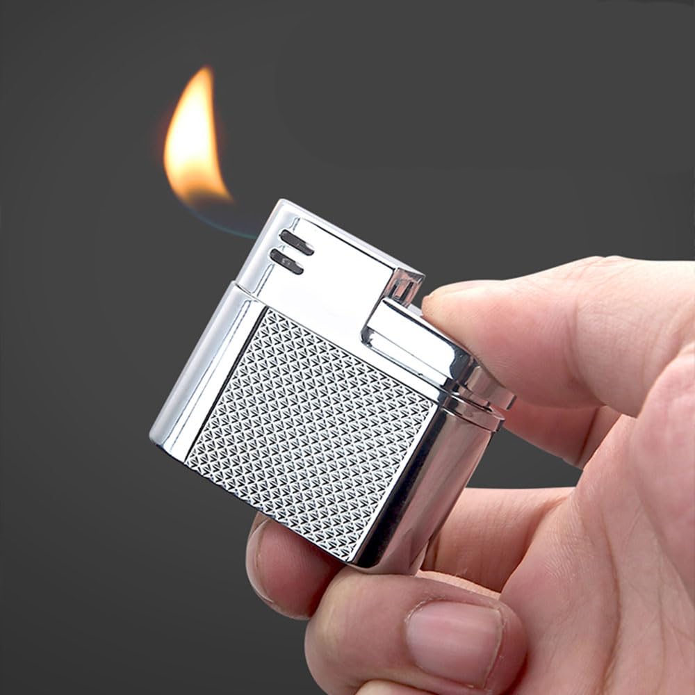 Laicengo Vintage Trench Lighter, Cool Copper Lighter, Butane Refillable Lighters, Soft Flame Lighters for Men Husband (Fuel Not Included)