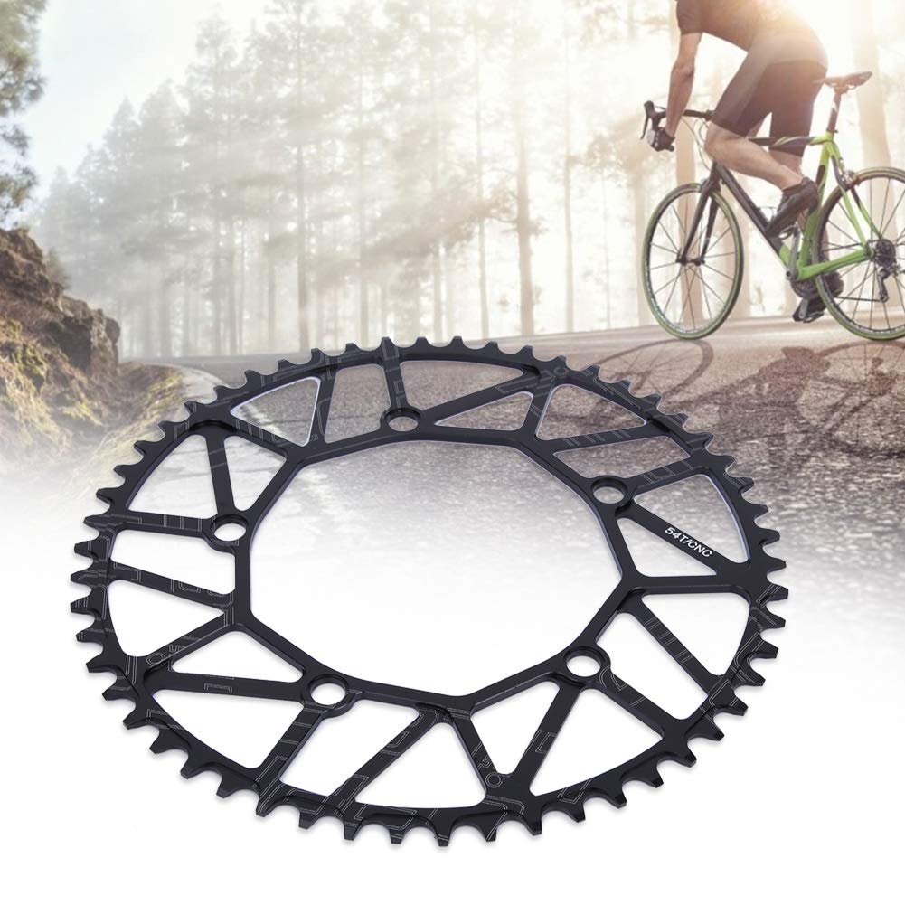 BCD Chainring, 50T 52T 54T 56T 58T 130 High Strength Bike Single Speed Chainrings Ultra Light Round Bicycle Chain Wheel Durable Aluminium Alloy Speed Chains Repair Parts for Mountain Road