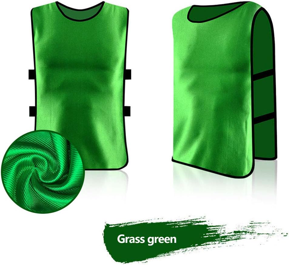 Soccer Scrimmage Vest - 12 Pack Practice Jerseys for Adults & Youth | Lightweight & Durable