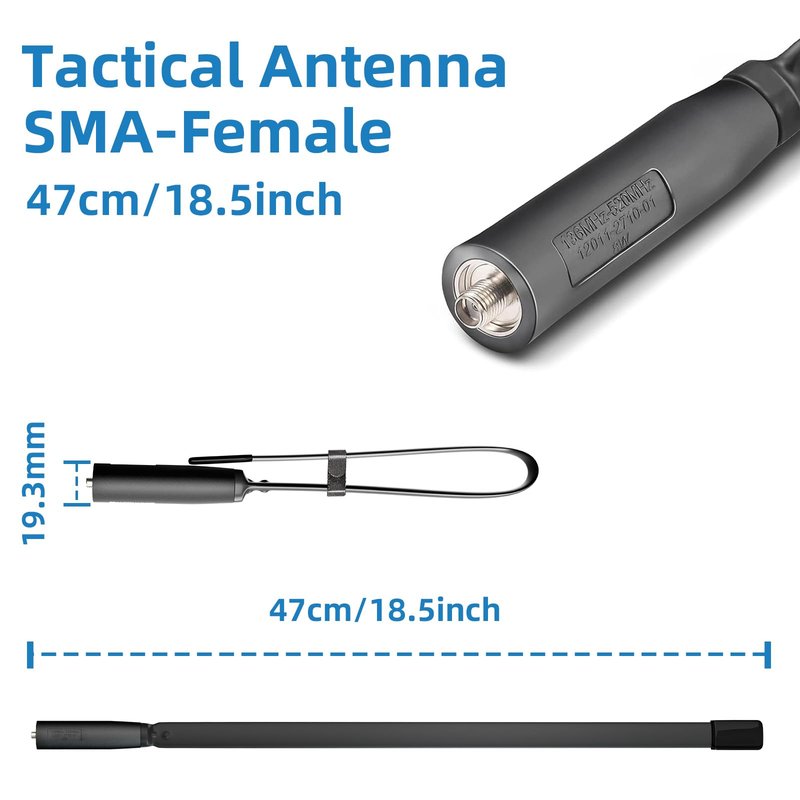 Baofeng Antenna | Ham Radio Antenna | 18.5-inch | Dual Band VHF UHF (144/430MHz) High Gain Antenna | Compatible with Baofeng UV-5R, BF-F8HP, BF-888S, UV-5R Plus, UV-5RX3 and More Ham Radios(2pcs)
