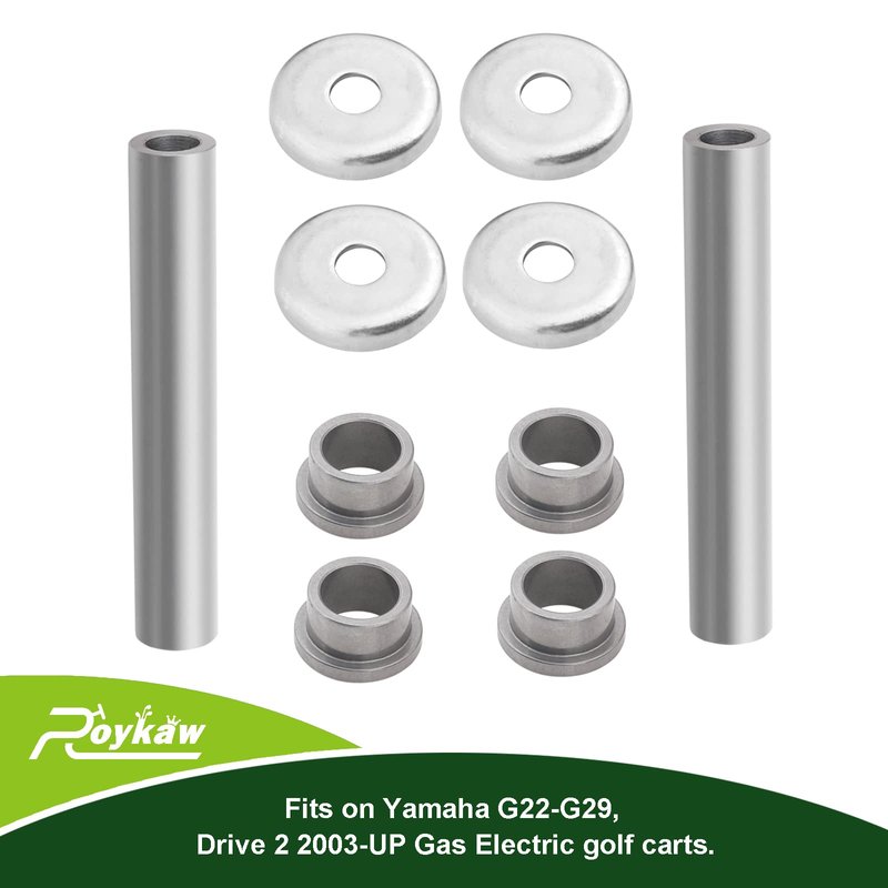 Roykaw G22/G29 King pin and Bushings Kit Includes Steering Knuckle Outer Cover, Spindle Tube Spacer for Gas & Electric Golf Cart, Replaces OEM # 2NL-23448-00-00, 90381-17067-00, 2NL-23517-00-00