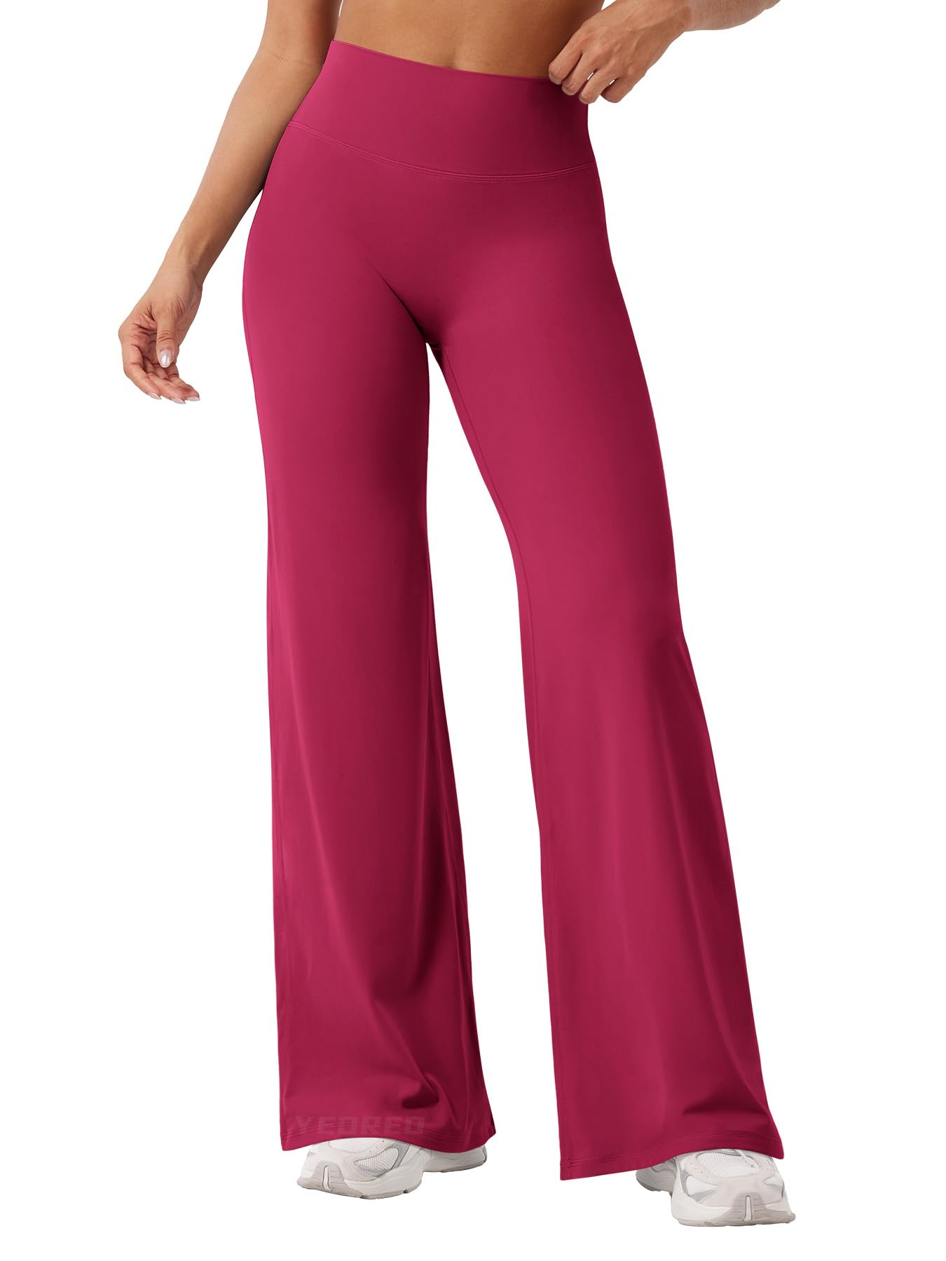YEOREO Workout Leggings Womens No Front Seam Straight Leggings 31.5" High Waist Buttery Eddiy Gym Yoga Pants Ruby Red XL
