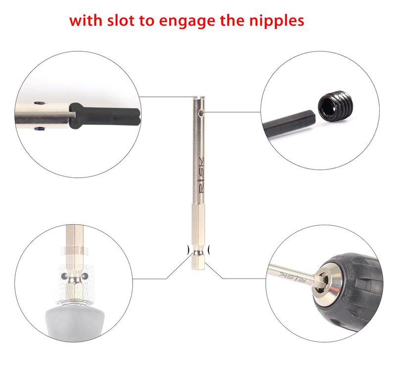 Juscycling Spoke Nipple Insertion Driver for Spoke Lacing and Wheel building, Spring Loaded Tool with Handle