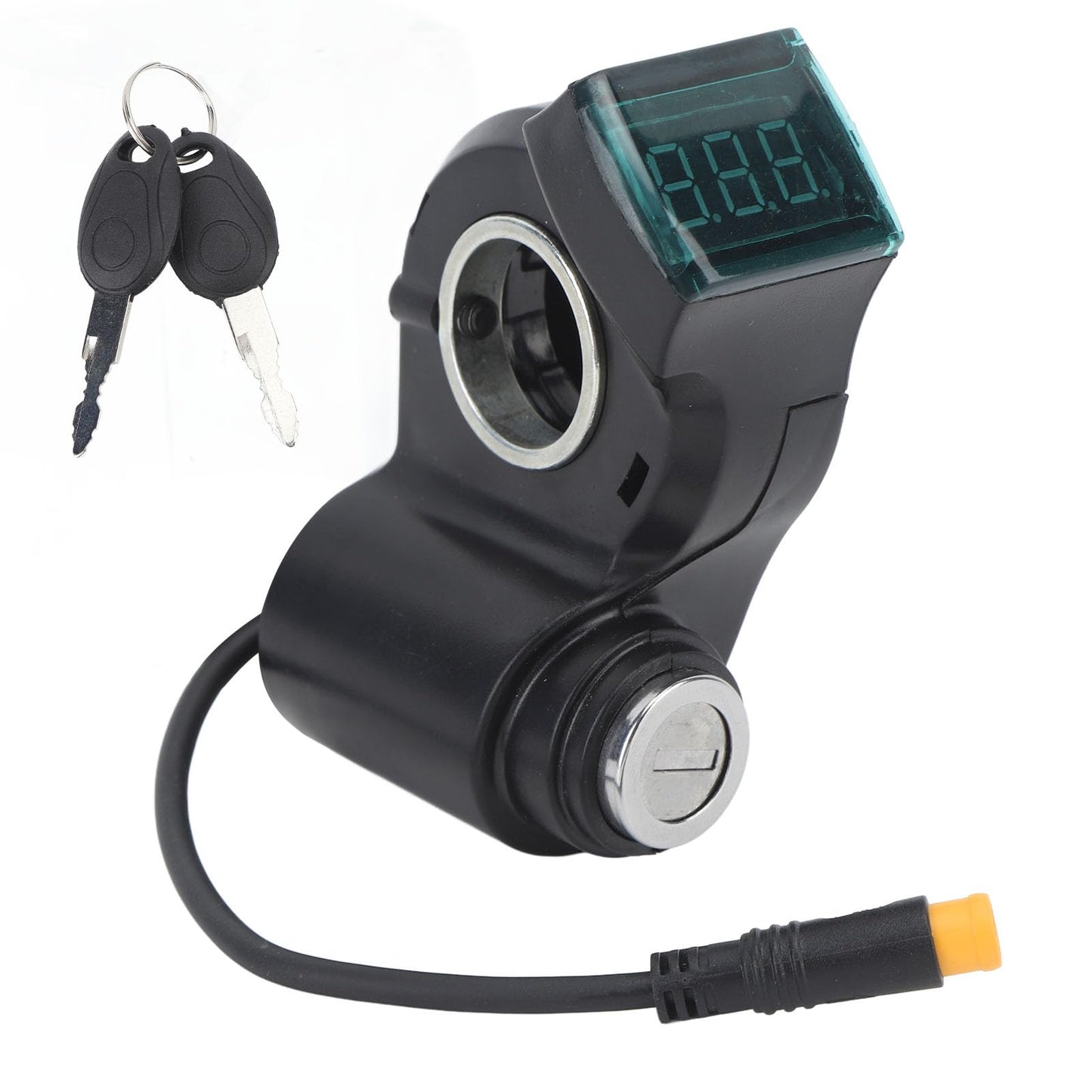 10 I Electric Scooter Handlebar Switch Lock with Keys Digital Tery Power Display 3 Pin Lock for Replacement Compatible with Electric Scooters Scooter Key Switch Digital Display