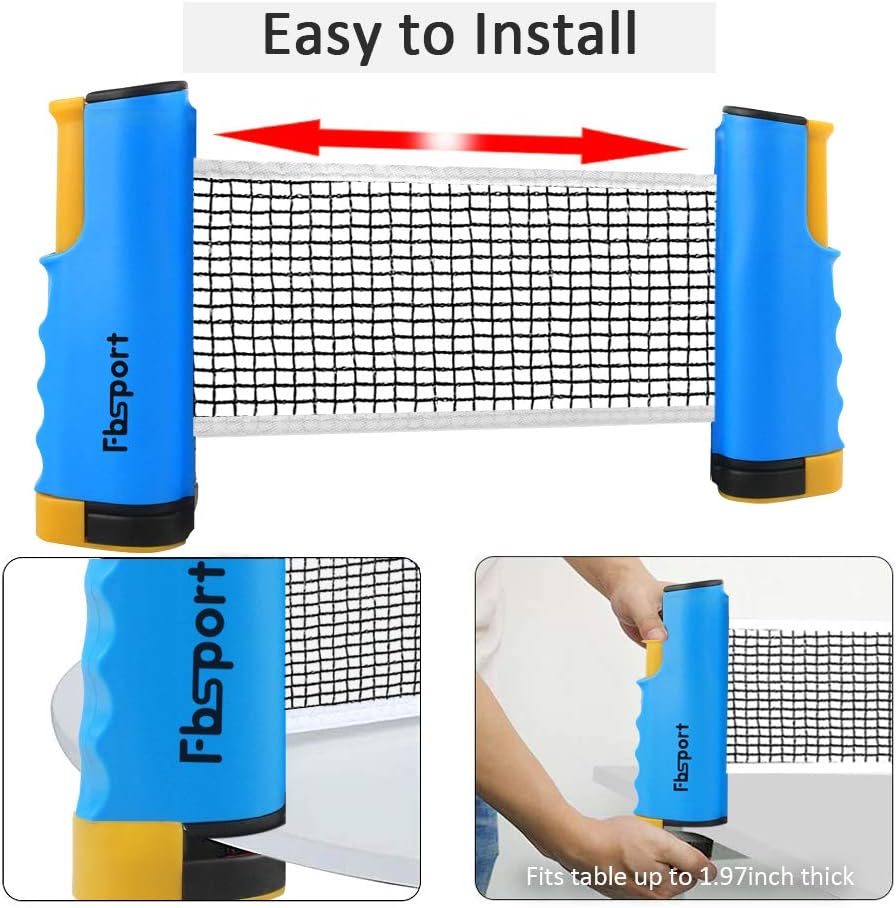 Ping Pong Paddle Set - Portable Table Tennis Set with Retractable Net, Rackets, Balls & Carry Bag | Indoor/Outdoor Games