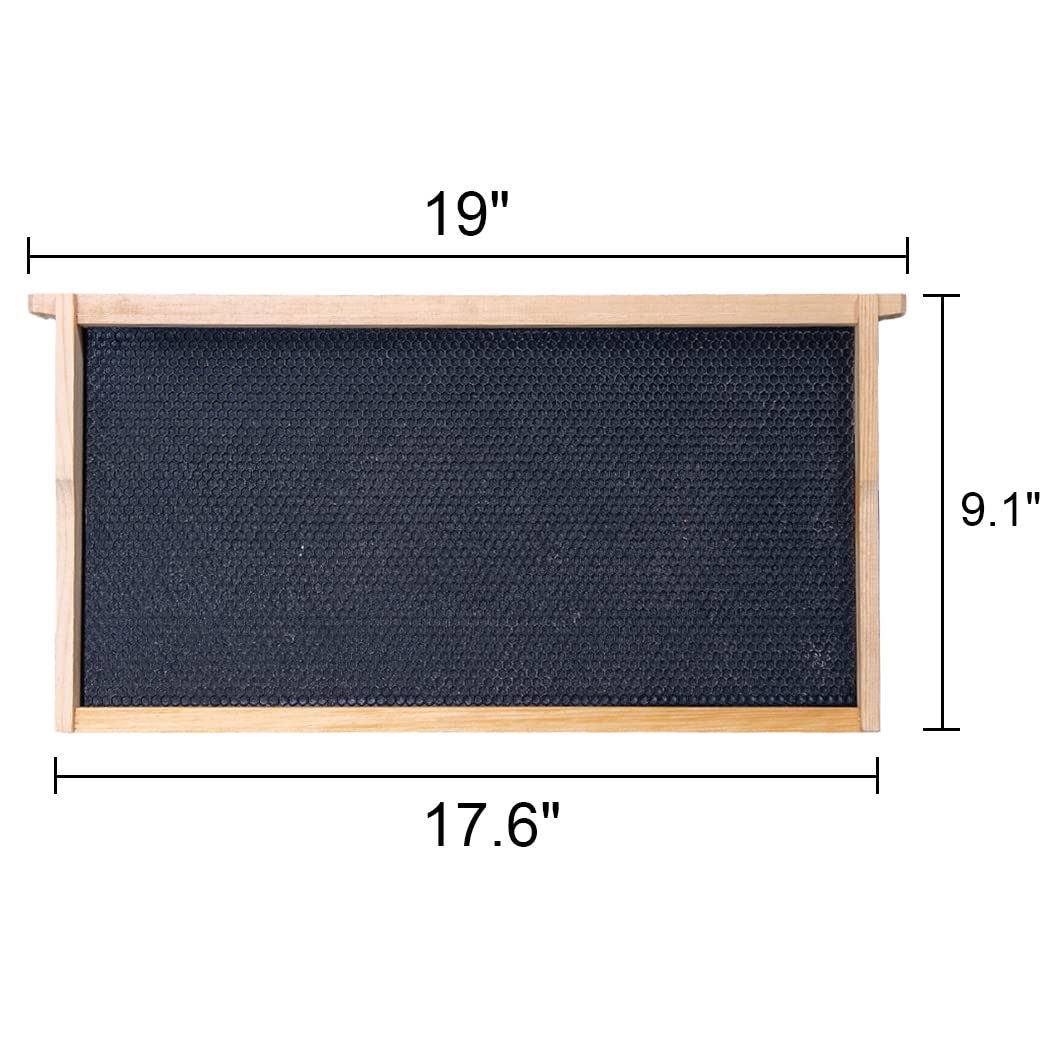 Honey Lake 10 Frame Langstroth Deep Brood Bee Hive Box Dipped in Beeswax, Sections of Wood for Beehives, Includes Beehive Frames and Waxed Foundations (Unassembled)