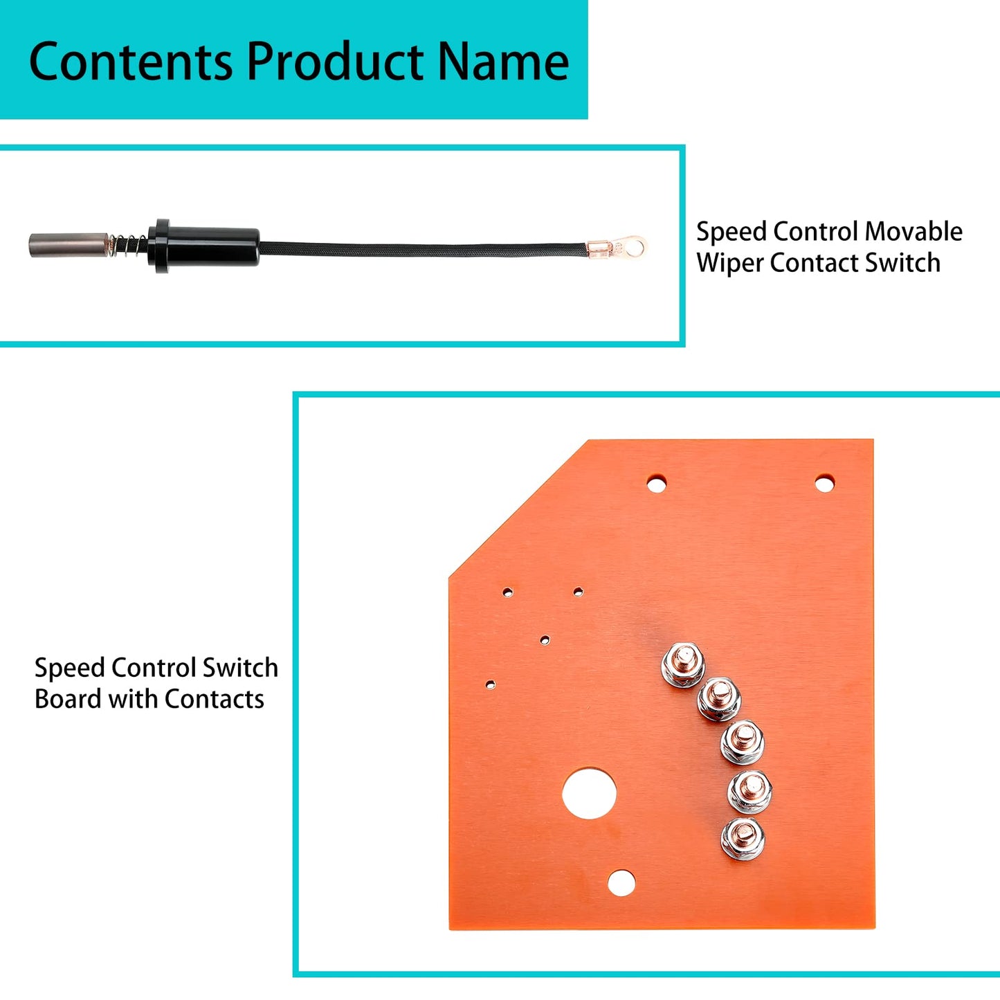 10L0L Golf Cart Speed Control Movable Wiper Contact Switch with Switch Board for EZGO Marathon/X-440/X-444 Electric 1982-1993, OEM# 17504-G1, 17504-G2,18741-G1, 18298-G1