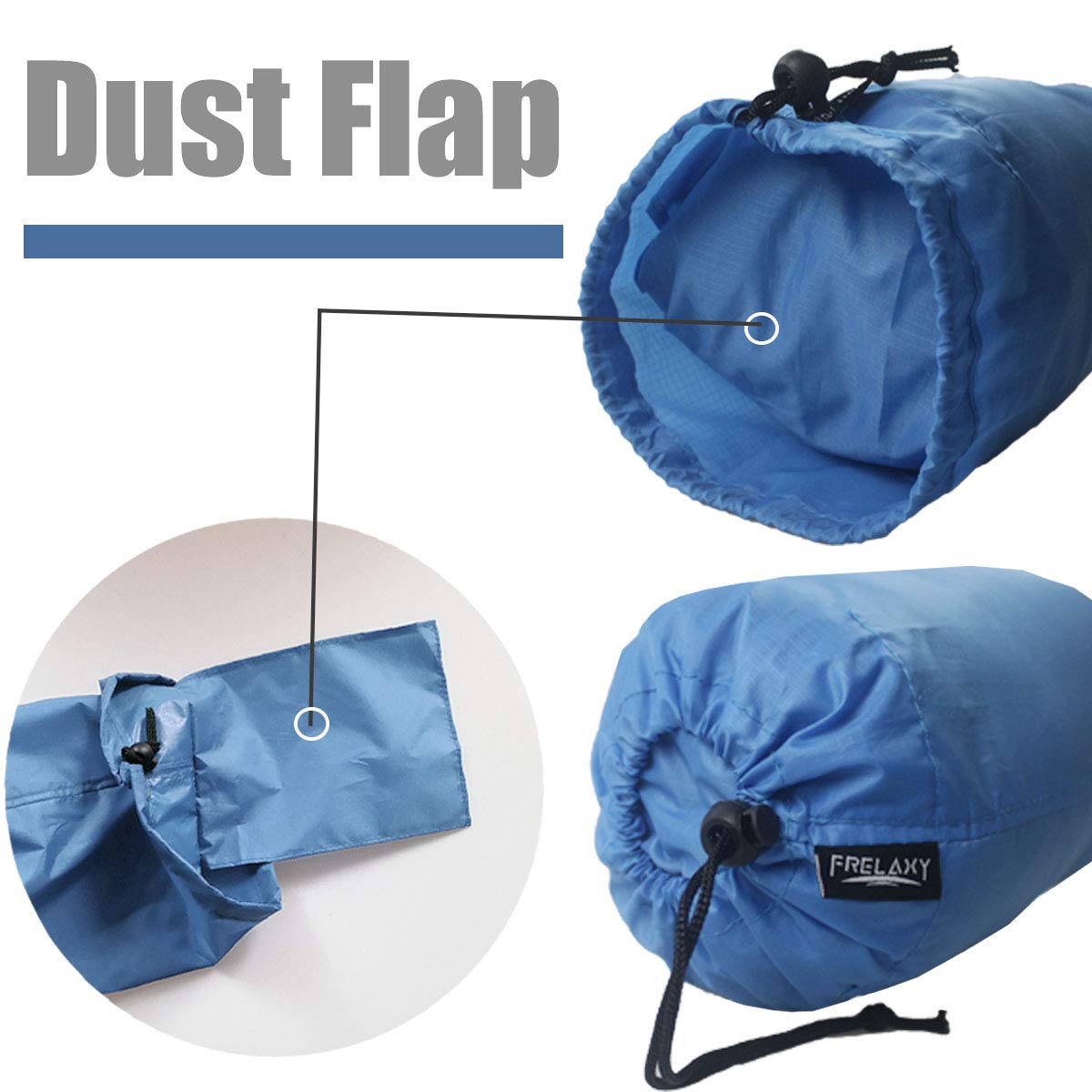 Frelaxy Stuff Sack Set 5-Pack (3L&5L&9L&15L&20L), Ultralight Ditty Bags with Dust Flap for Traveling Hiking Backpacking (Sky Blue&Blue&Navy&Army Green&Black)