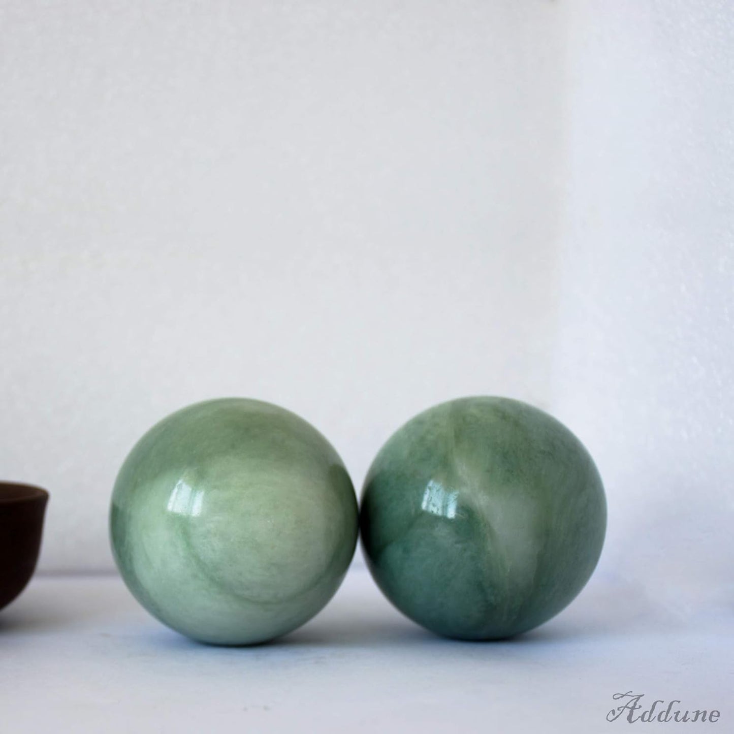 Baoding Balls - Dark Green Marble Chinese Massage Balls for Stress Relief | Hand Exercise & Relaxation Gift