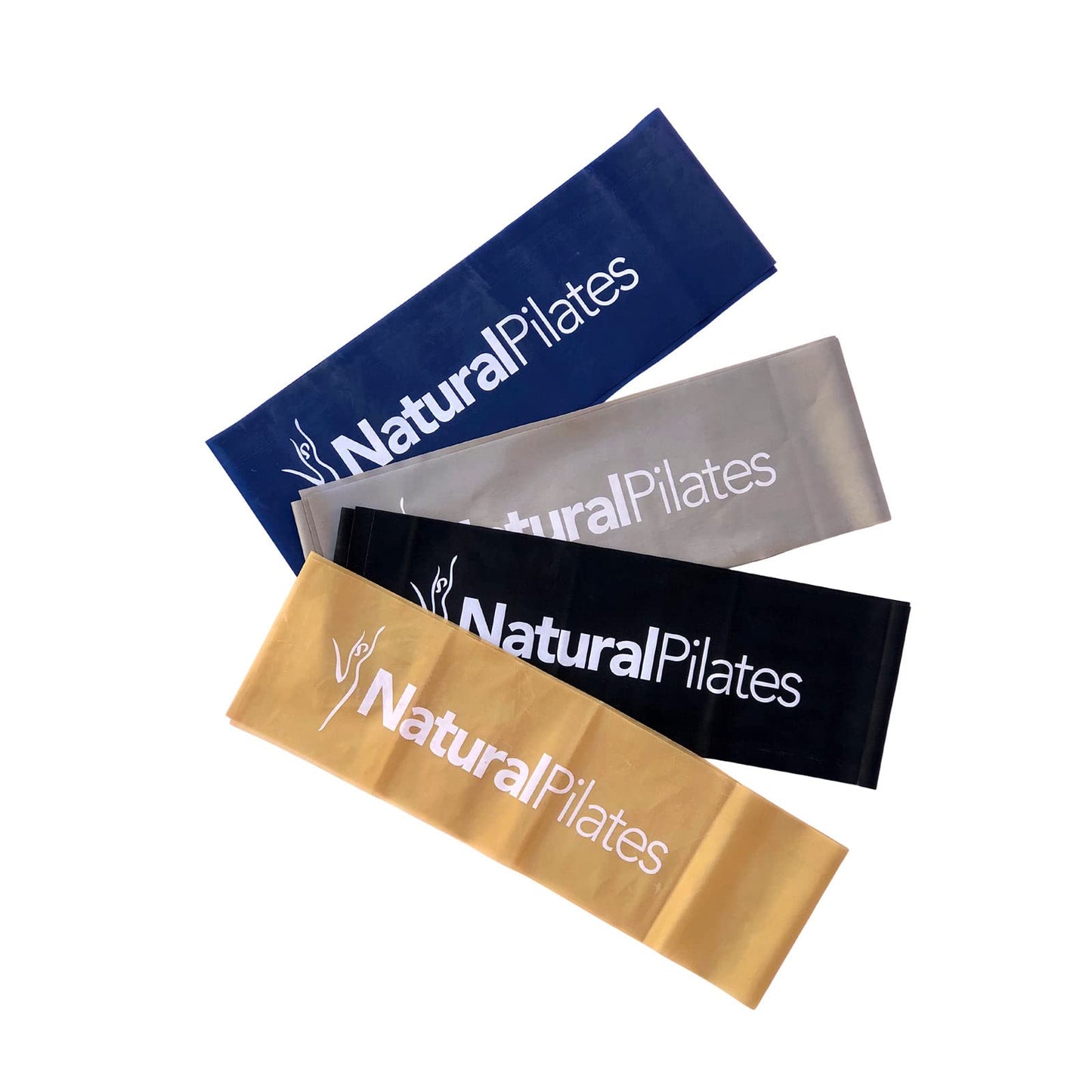 Natural Pilates Flex Bands 4 Levels of Resistance Bands, Exercise Bands for Physical Therapy, Yoga, Pilates Bands, Rehab Bands, Elastic Bands for Workout