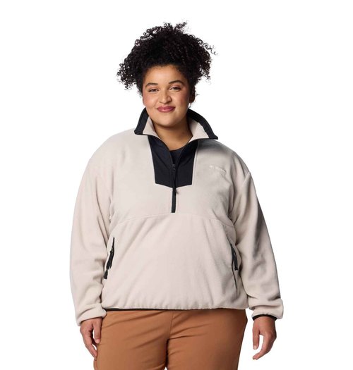 Columbia Women's Sequoia Grove Half Zip Fleece Jacket, Dark Stone/Black, Medium