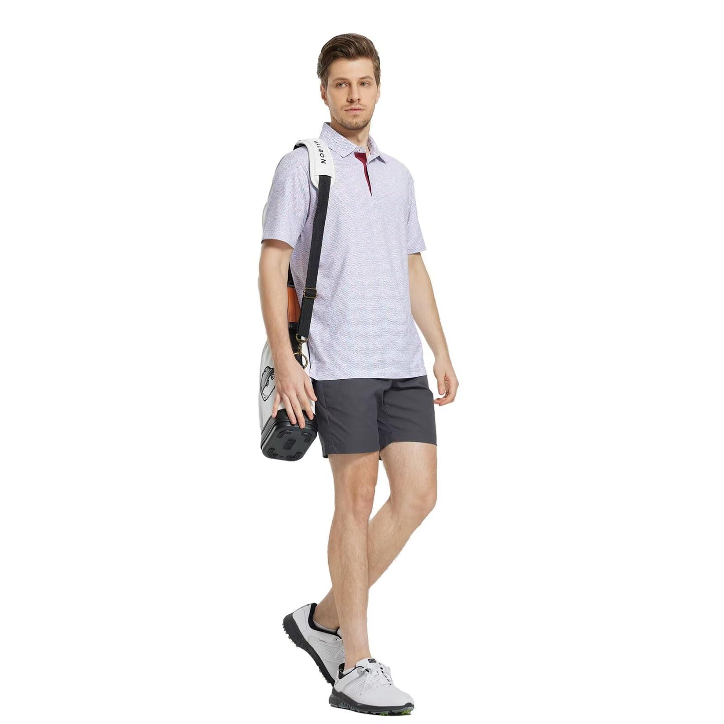M MAELREG Golf Shirts for Men Dry Fit Print Patterns Performance Moisture Wicking Mens Polo Shirts Short Sleeve