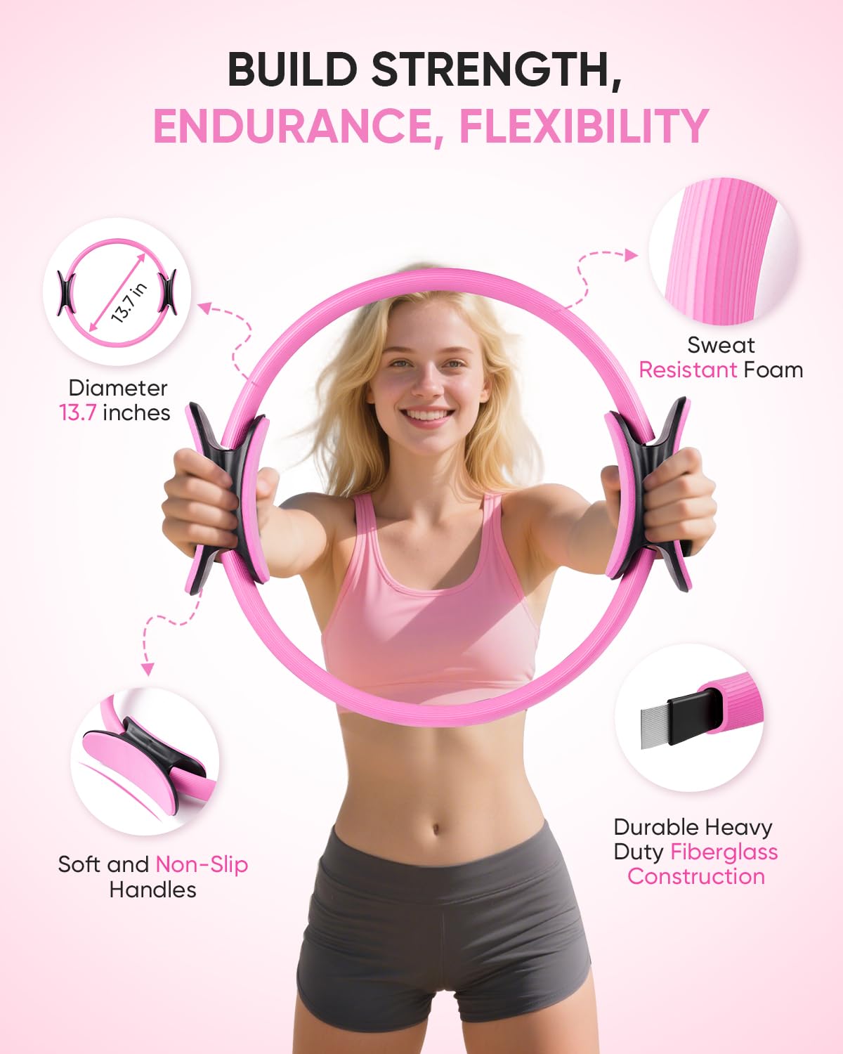 Home Pilates Kit, Pilates Essentials Kit for Women, Pilates Equipment Set with 9" Yoga Ball, Pilates Ring, Resistance Bands & Accessories, Guides, Pilates Ring and Ball Set for Starters Home Workouts