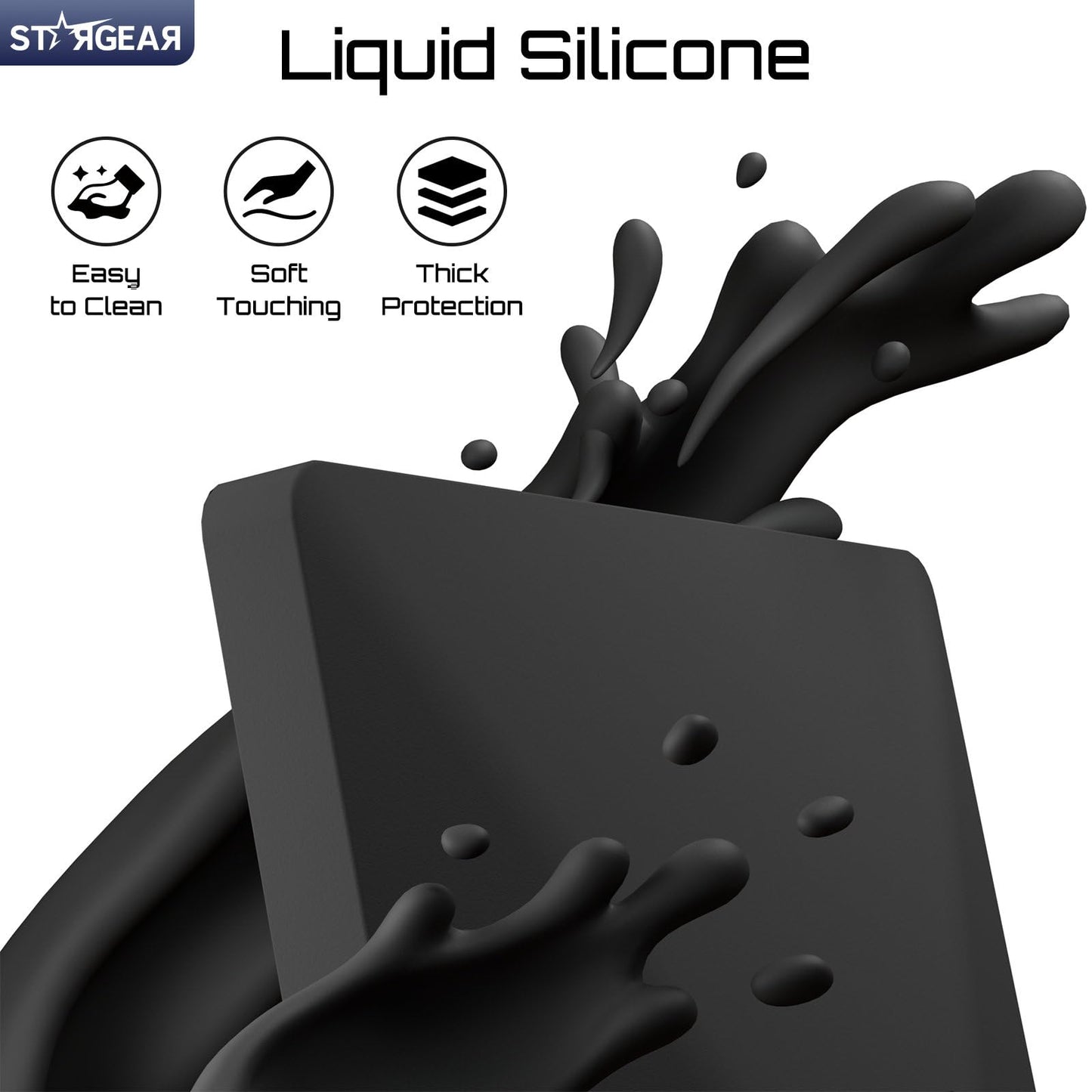 Stargear Starlink Mini Case, Mini Protective Cover Liquid Silicone Case for Starlink Satellite Dish, Accessories for Starlink Portable Protective Cover Shell with Black Sticker (Black)
