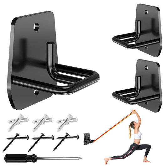 Resistance Band Wall Anchor, Squats Workout Equipment, 3PCS Resistance Band Anchor Mount System, Arm Workout at Home Fitness Equipment, Home Gym Wall Anchor for Strength Training, Physical Therapy