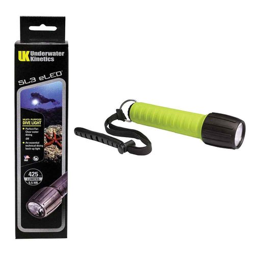 Underwater Kinetics SL3 eLED (L2) Dive Light, Safety Yellow, With Batteries