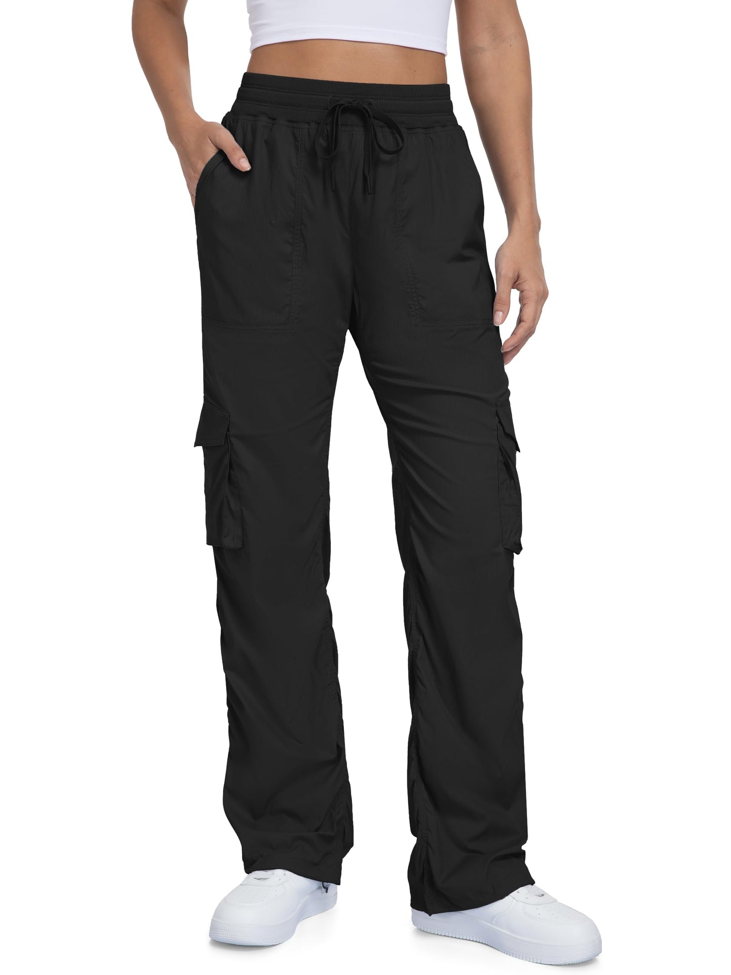 Tapata Womens 28/31/34 Inseam Lightweight Cargo Dance Studio Pants Ruched Petite/Regular/Tall Joggers for Workout Casual