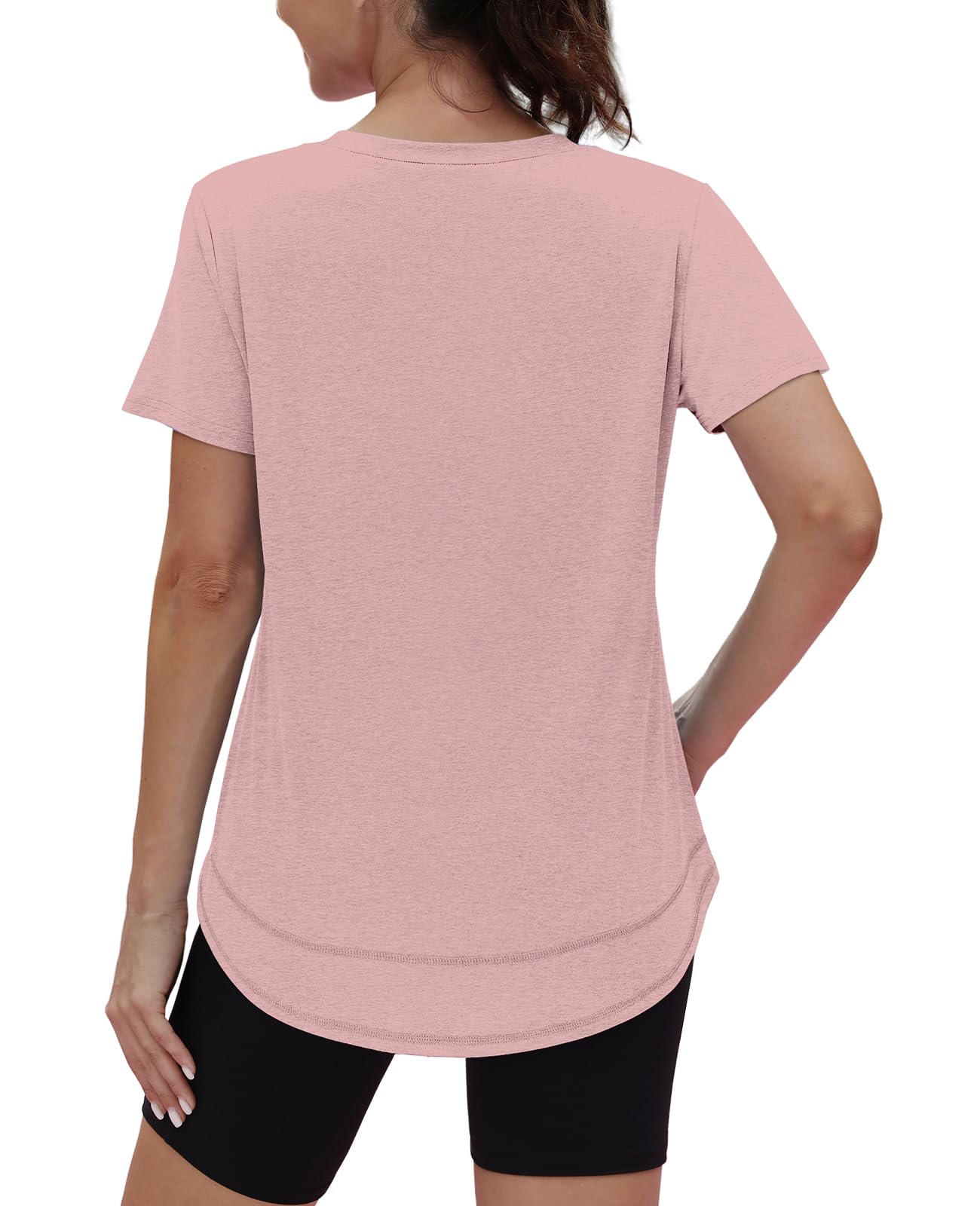 Summer Tops for Women 2026 Short Sleeve Workout Clothes Athletic Shirts Pilates Outfits Camisetas Deportivas para Mujer Blue L