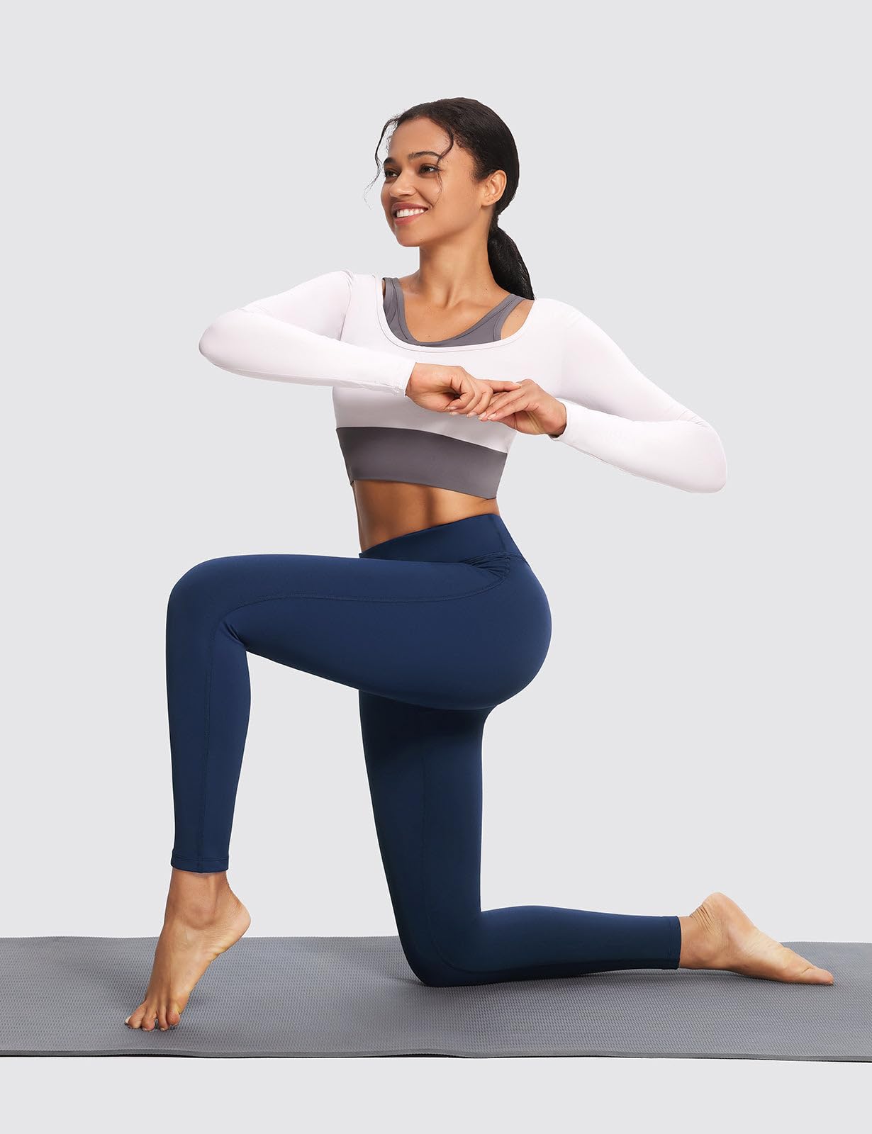 baleaf Winter Clothing for Women Leggings Fleece Lined Tights Thermal Warm Thick Yoga Pants Cold Weather Gear Dark Blue XXXL