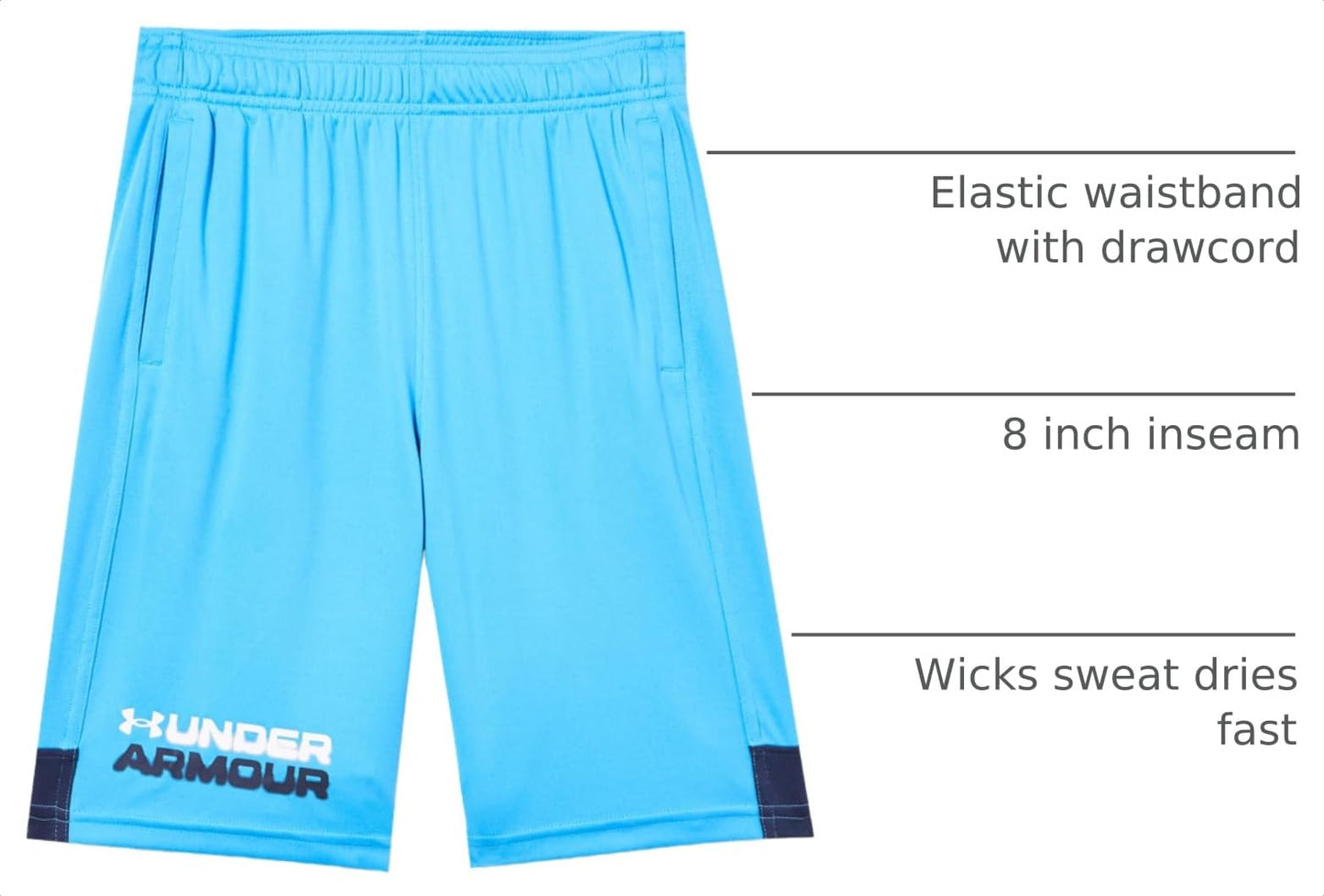 Under Armour Boys' Tech Graphic Shorts, (444) Viral Blue/Midnight Navy/White, Large