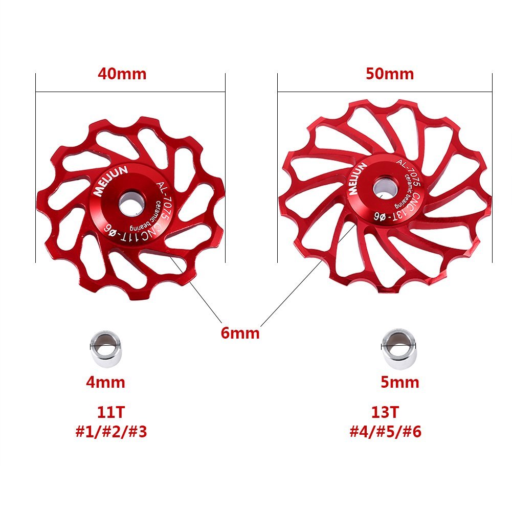 Ceramic Bearing Derailleur Pulley, Smooth Rolling Low Friction, 11T Road Bike Pulley Wheels, 2Pcs Blue for Cyclists Mechanics Road Cycling Maintenance