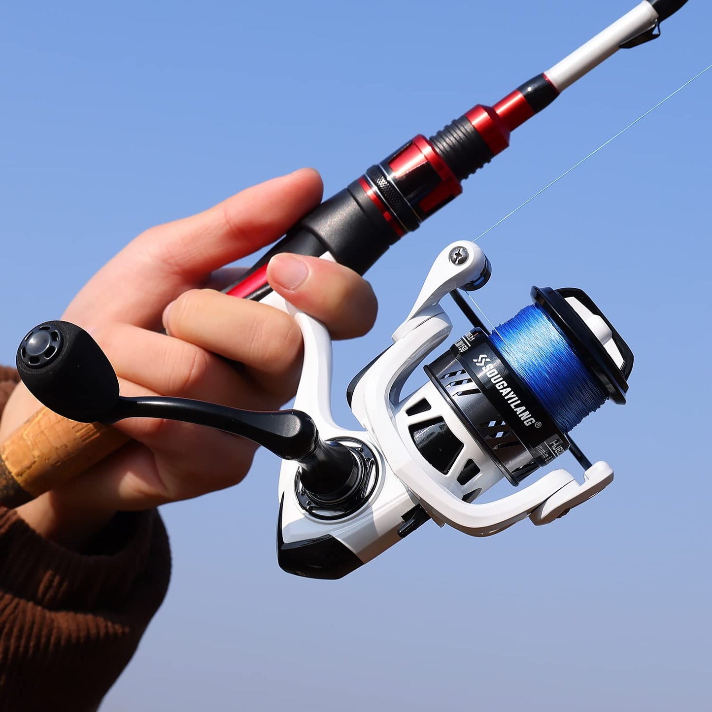Sougayilang Fishing Rod and Reel Combo, Spinning Combo, 5.9ft, Medium Heavy, 2pcs, 2000 Reel
