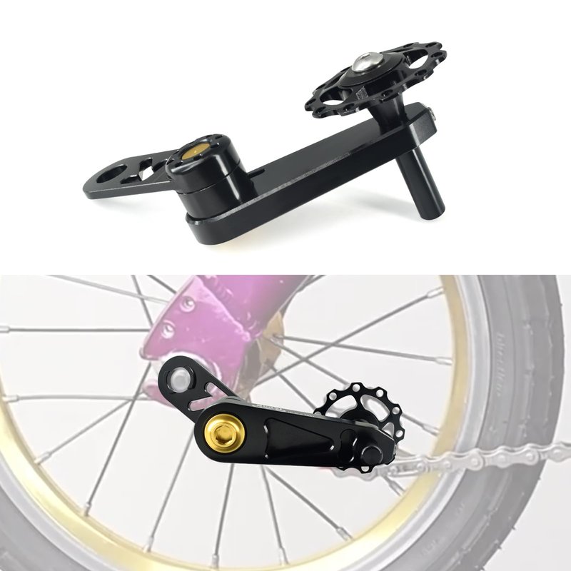 ZLiT Bike Single Speed Chain Tensioner,Aluminum Alloy Bike Chain Tensioner for Bicycle Chain Tensioner Tool (Black)