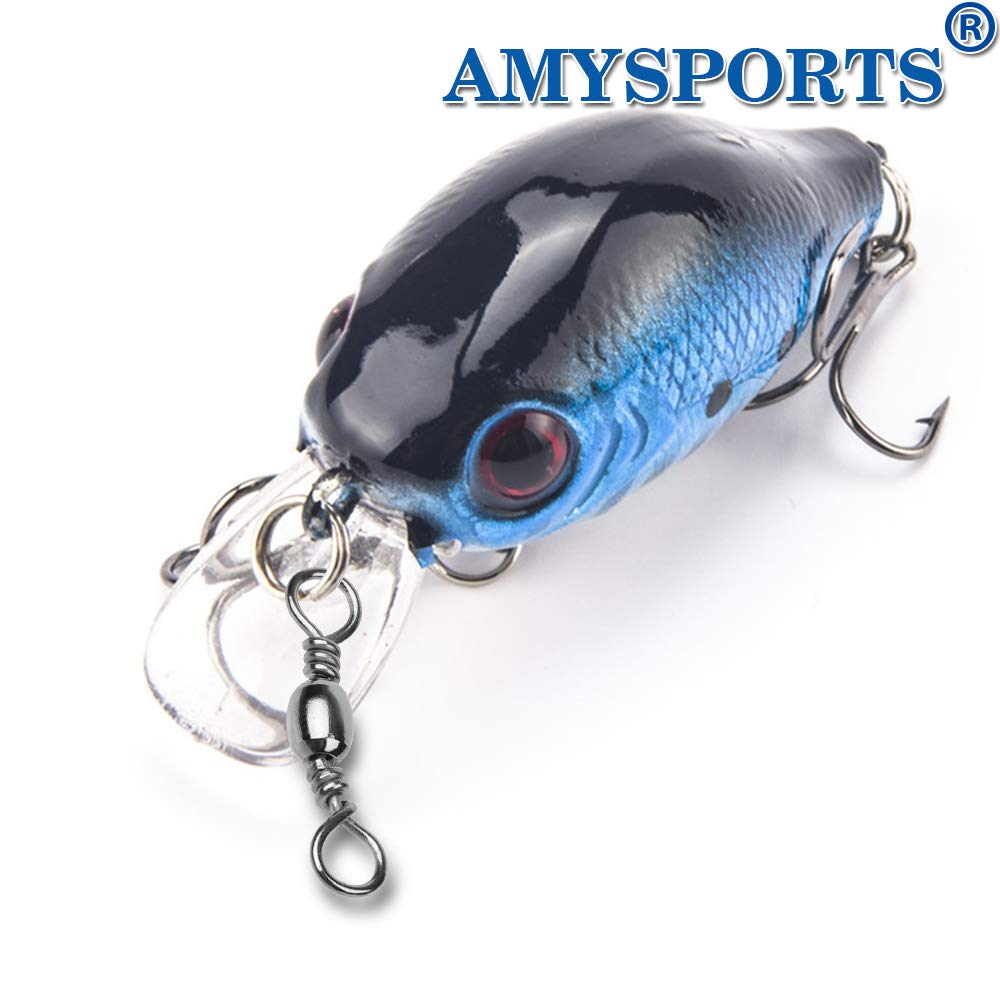 AMYSPORTS High Strength Fishing Swivels - Barrel Solid Ring Swivel, Rolling Line Connector - Saltwater & Freshwater - Stainless Steel - 50pcs, 60lbs