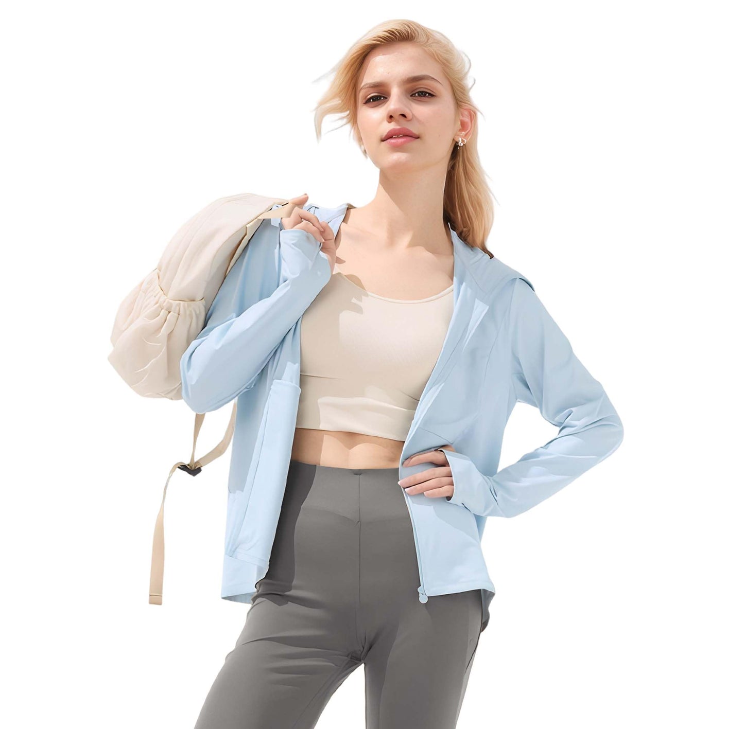 BENEUNDER Cooling Women's UPF 50+ Sun Protection Lightweight Hoodie Jacket Long Sleeve Active Sun Shirts for Outdoor Workout